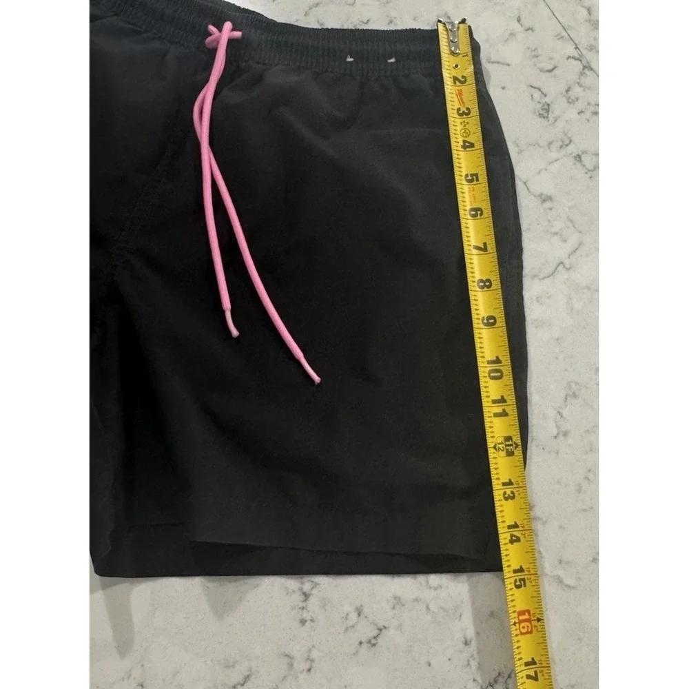 Chubbies Swim Trunks Mens Small Black Pink Drawstring Stretch Lined 5
